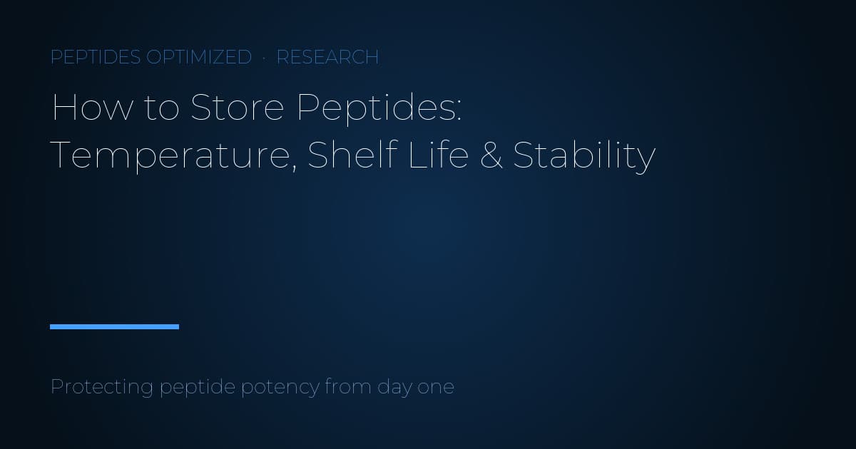 How to Store Peptides: Temperature, Shelf Life & Stability